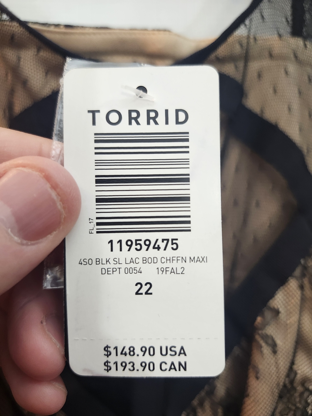 Torrid Black Lace Chiffon Maxi dress, 3X NWT - Picture 10 of 10
